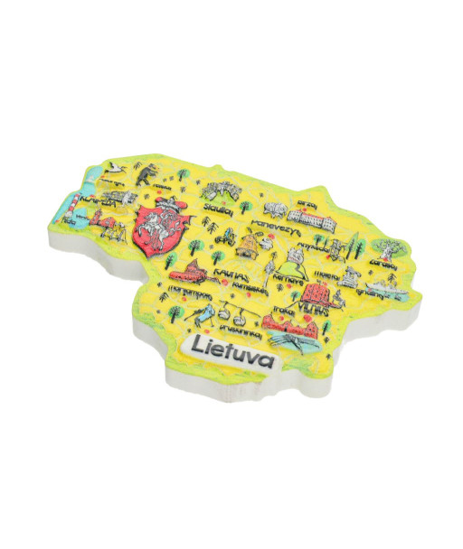 Fridge Magnet Lithuania Map with Cities